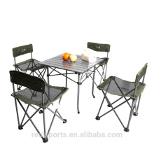 Aluminum Suitcase Folding Picnic Table chairs set with 4 Seats